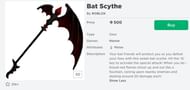  The Bat Scythe gear piece from the Roblox Avatar Shop. (Image via Roblox.com)